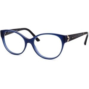 Bvlgari Eyeglasses 4106-B-Q 5145 Blue Opal Rhinestones Cat Eye Italy 54[]17 140